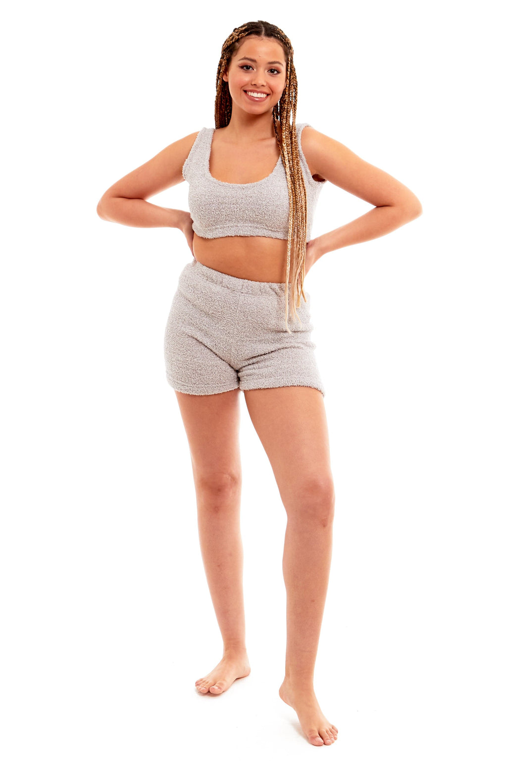 OLIVIA ROCCO Women's Teddy Fleece Loungewear Set – Tank Top and Shorts