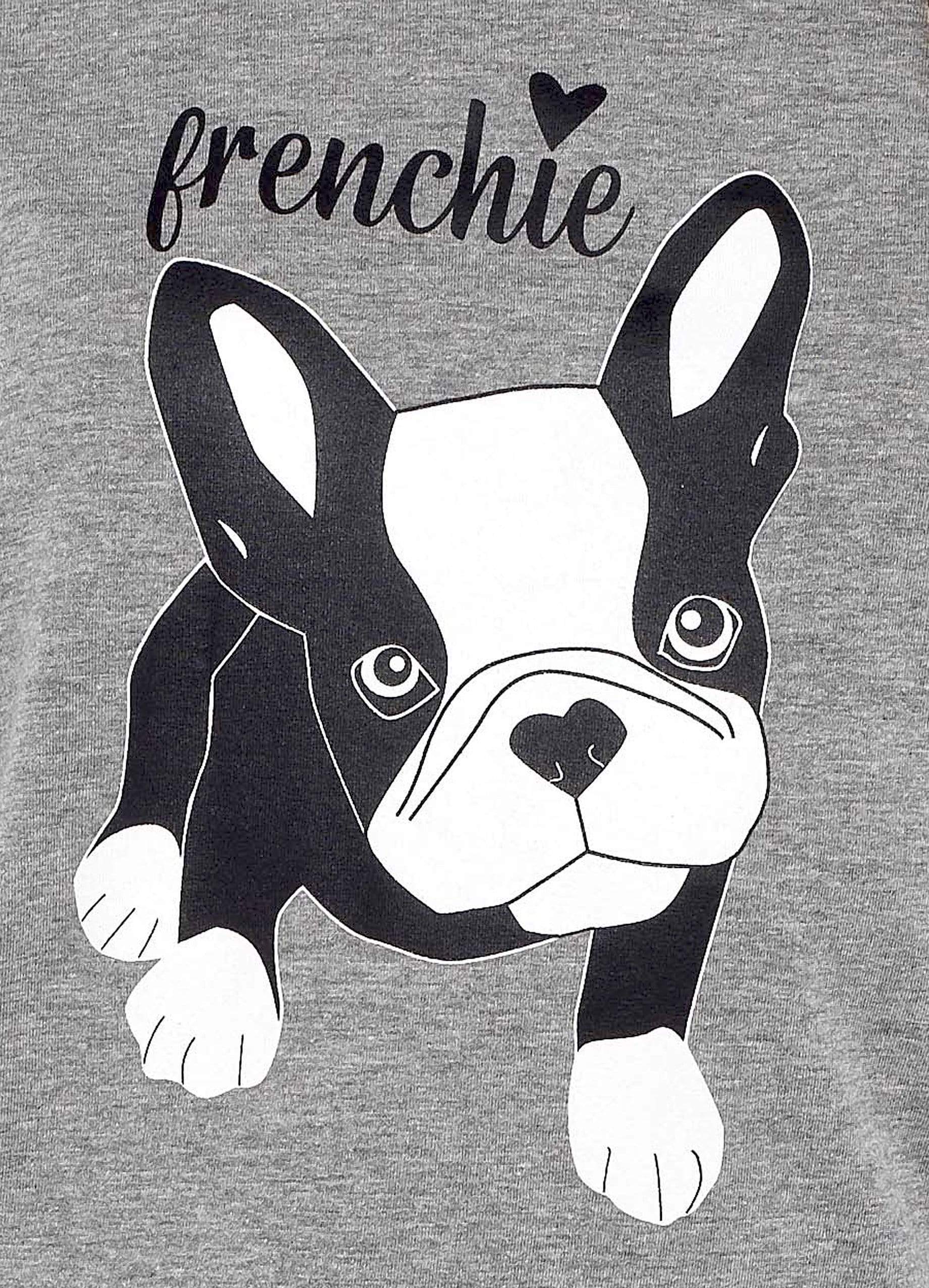 OLIVIA ROCCO Women's Cotton Pyjama Set – Grey Polka Dot Frenchie Pugs