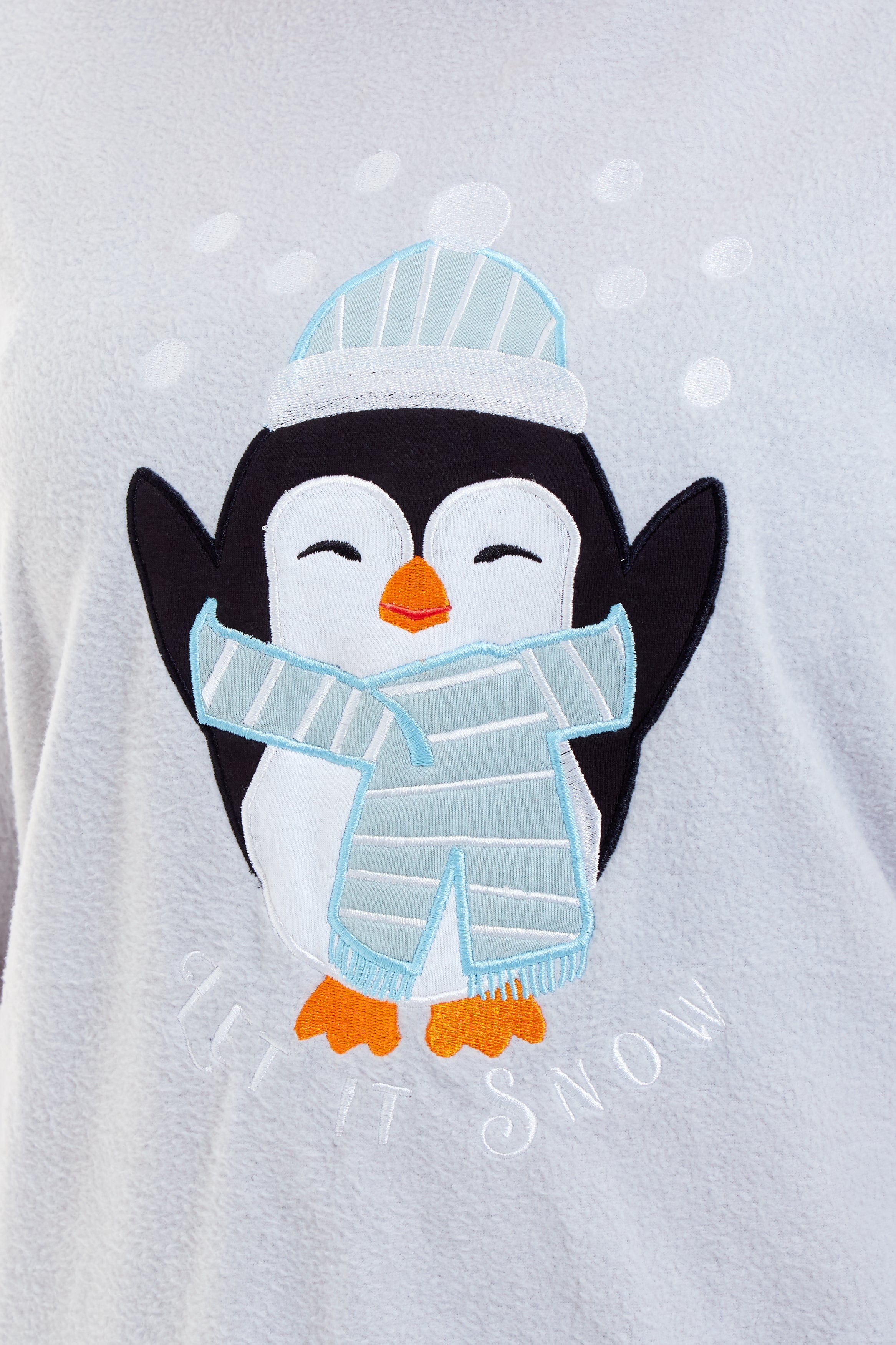 OLIVIA ROCCO Women's Penguin Polar Fleece Pyjama Set – Warm Winter Loungewear