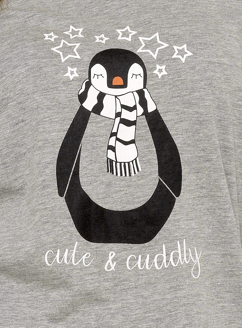 OLIVIA ROCCO Women's Cotton Pyjama Set – Grey Penguin Stars Nightwear