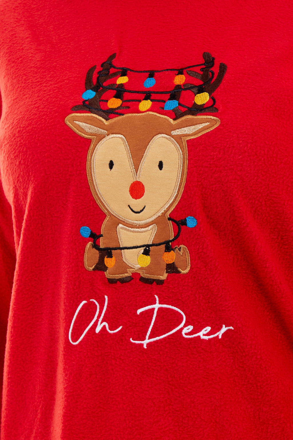 OLIVIA ROCCO Women's Polar Fleece Pyjama Set | Reindeer Winter Loungewear
