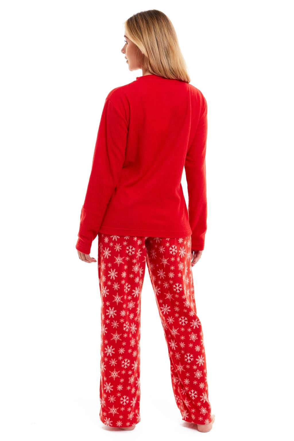 OLIVIA ROCCO Women's Polar Fleece Pyjama Set – Festive Robin Nightwear
