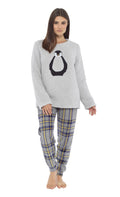 OLIVIA ROCCO Women's Teddy Fleece Penguin Pyjama Set – Cosy Nightwear