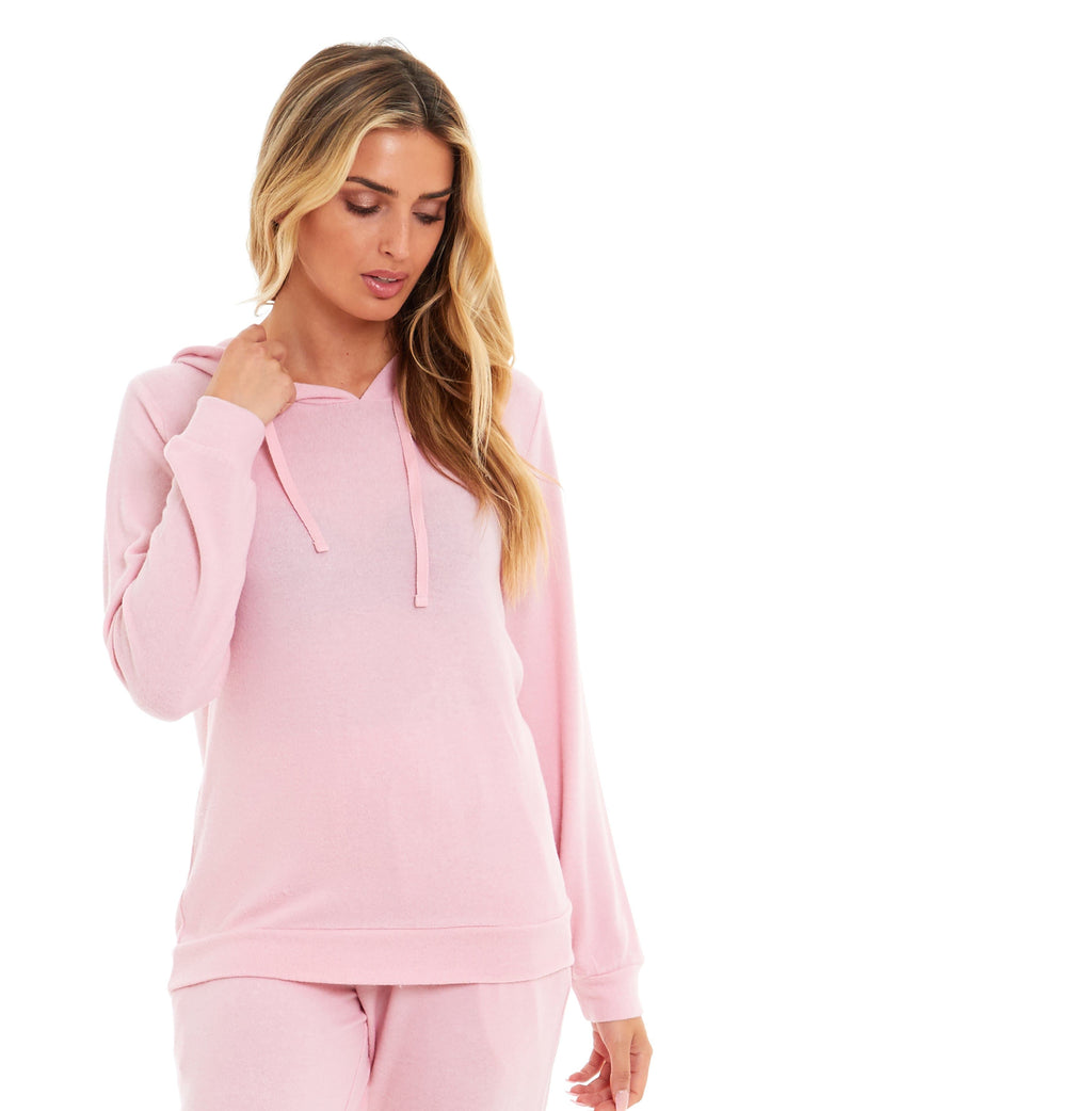 OLIVIA ROCCO Women's Hooded Pyjama Set – Soft Brushed Loungewear UK 8-22