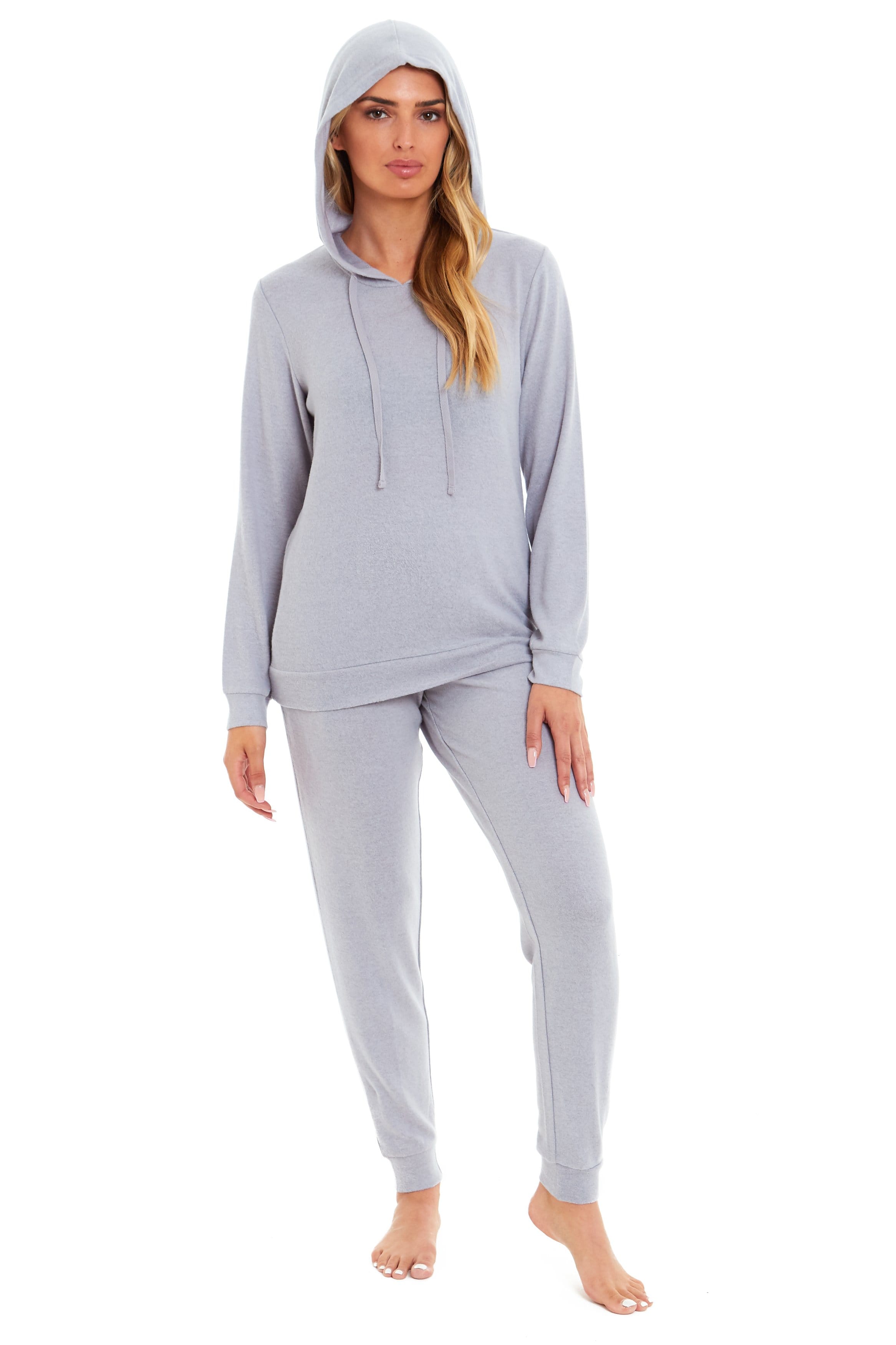 OLIVIA ROCCO Women's Hooded Pyjama Set – Soft Brushed Loungewear UK 8-22