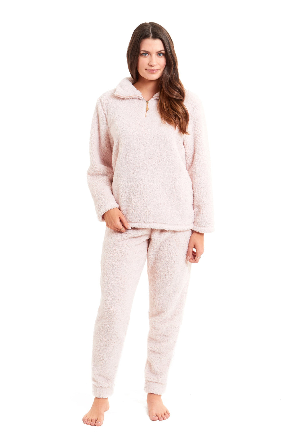 OLIVIA ROCCO Women's Teddy Fleece Lounge Set – Zip Up Fluffy Pyjamas