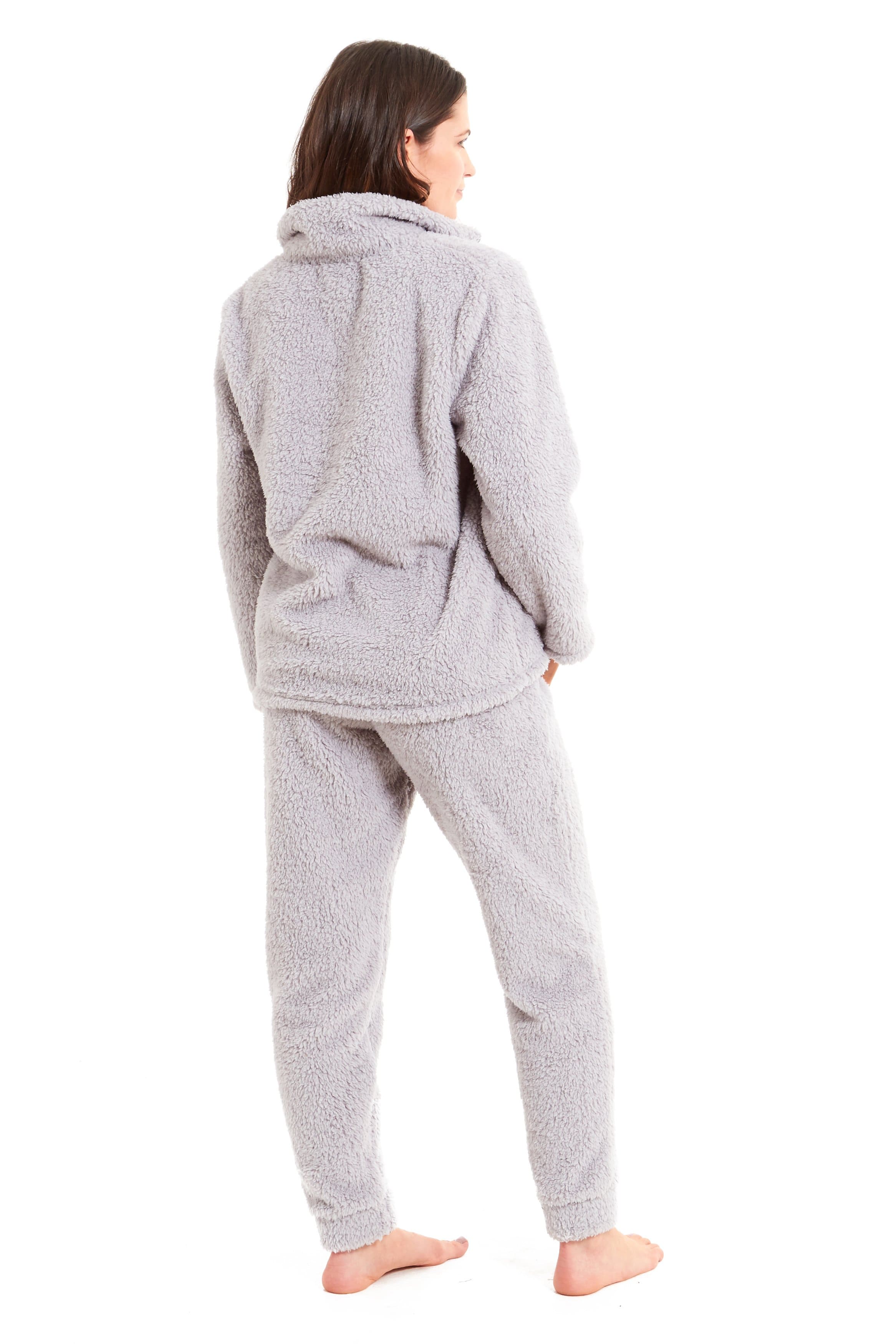 OLIVIA ROCCO Women's Teddy Fleece Lounge Set – Zip Up Fluffy Pyjamas