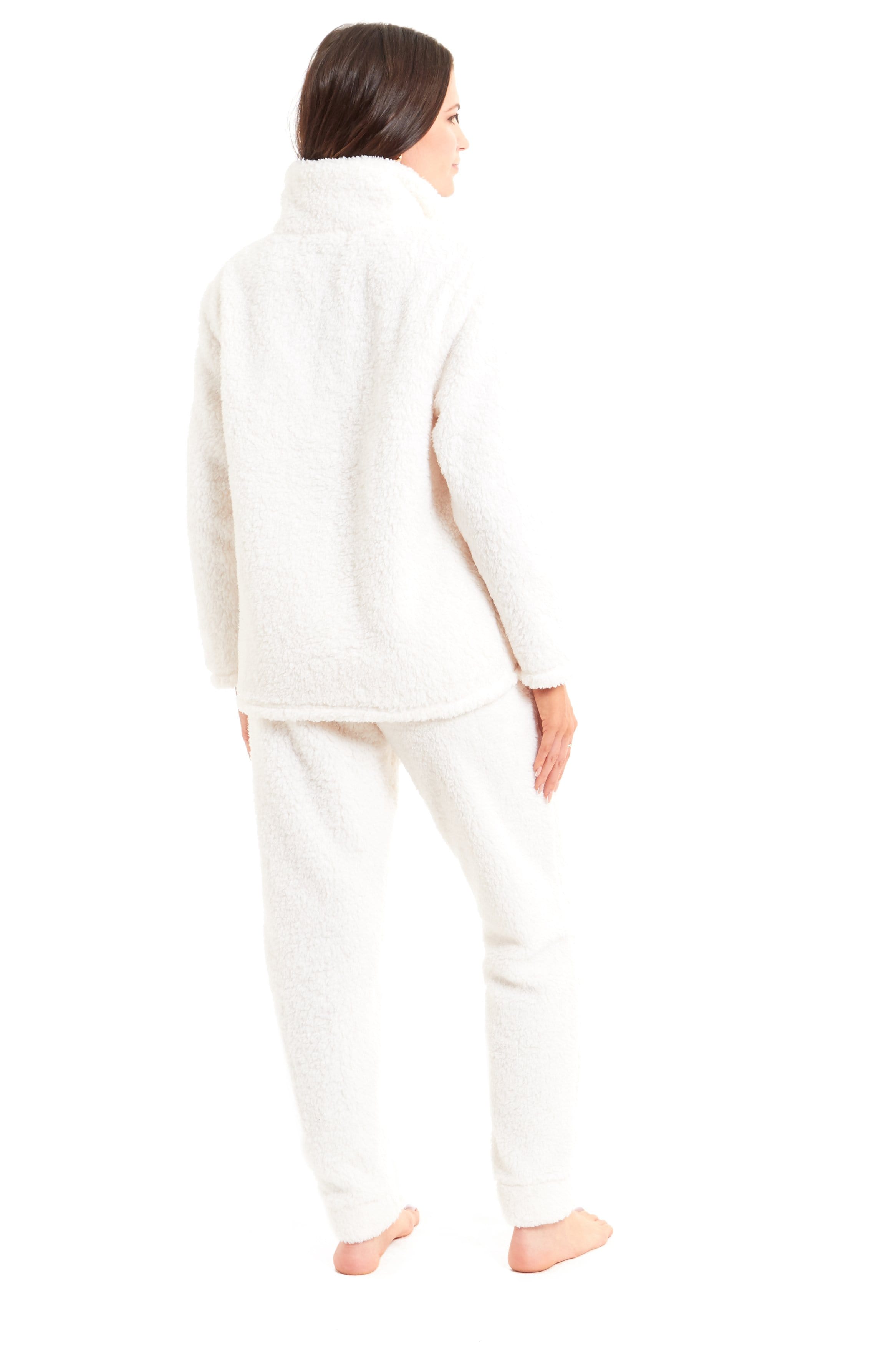 OLIVIA ROCCO Women's Teddy Fleece Lounge Set – Zip Up Fluffy Pyjamas