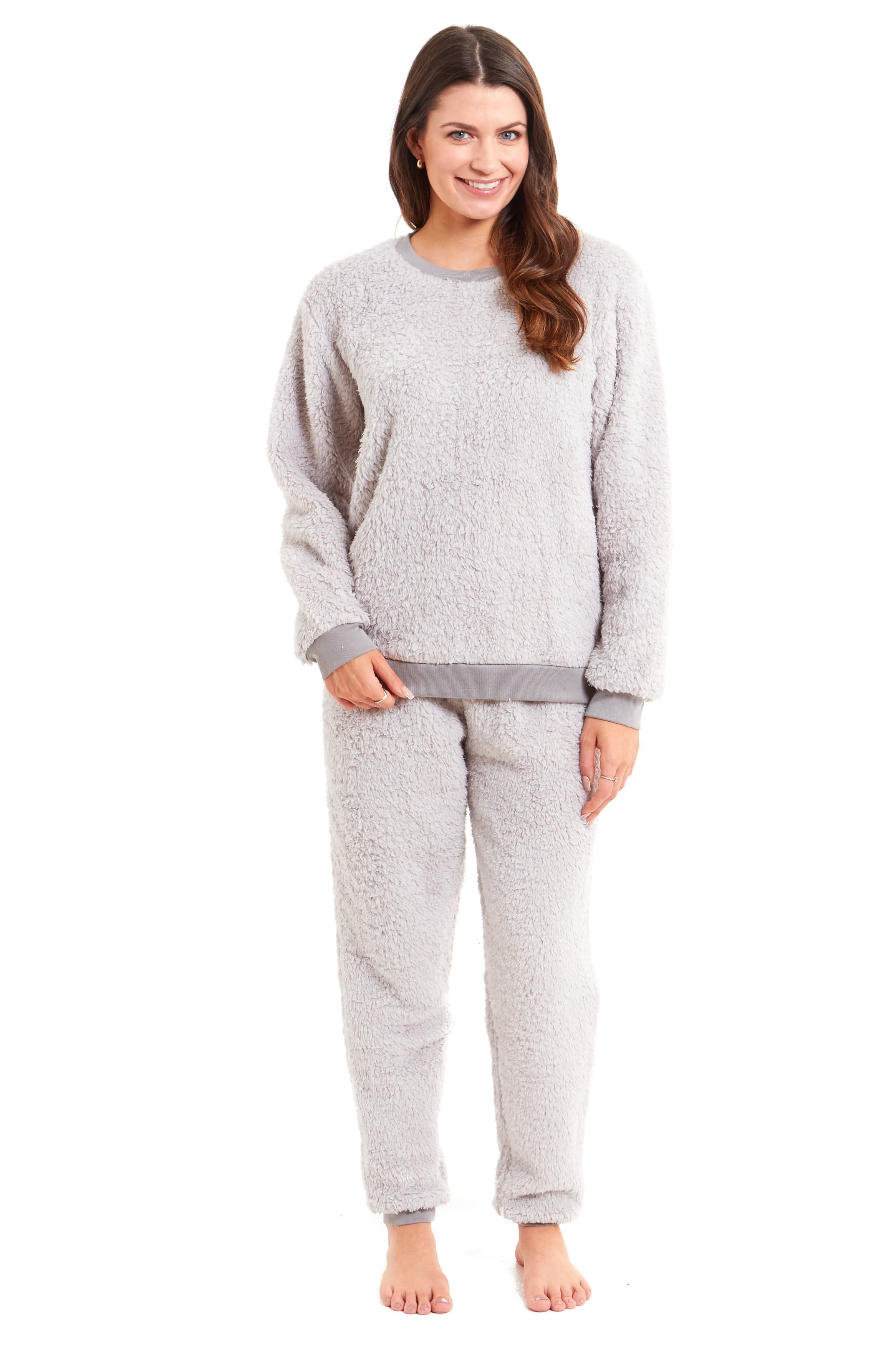 OLIVIA ROCCO Women's Teddy Fleece Pyjama Set – Soft Stretch Loungewear