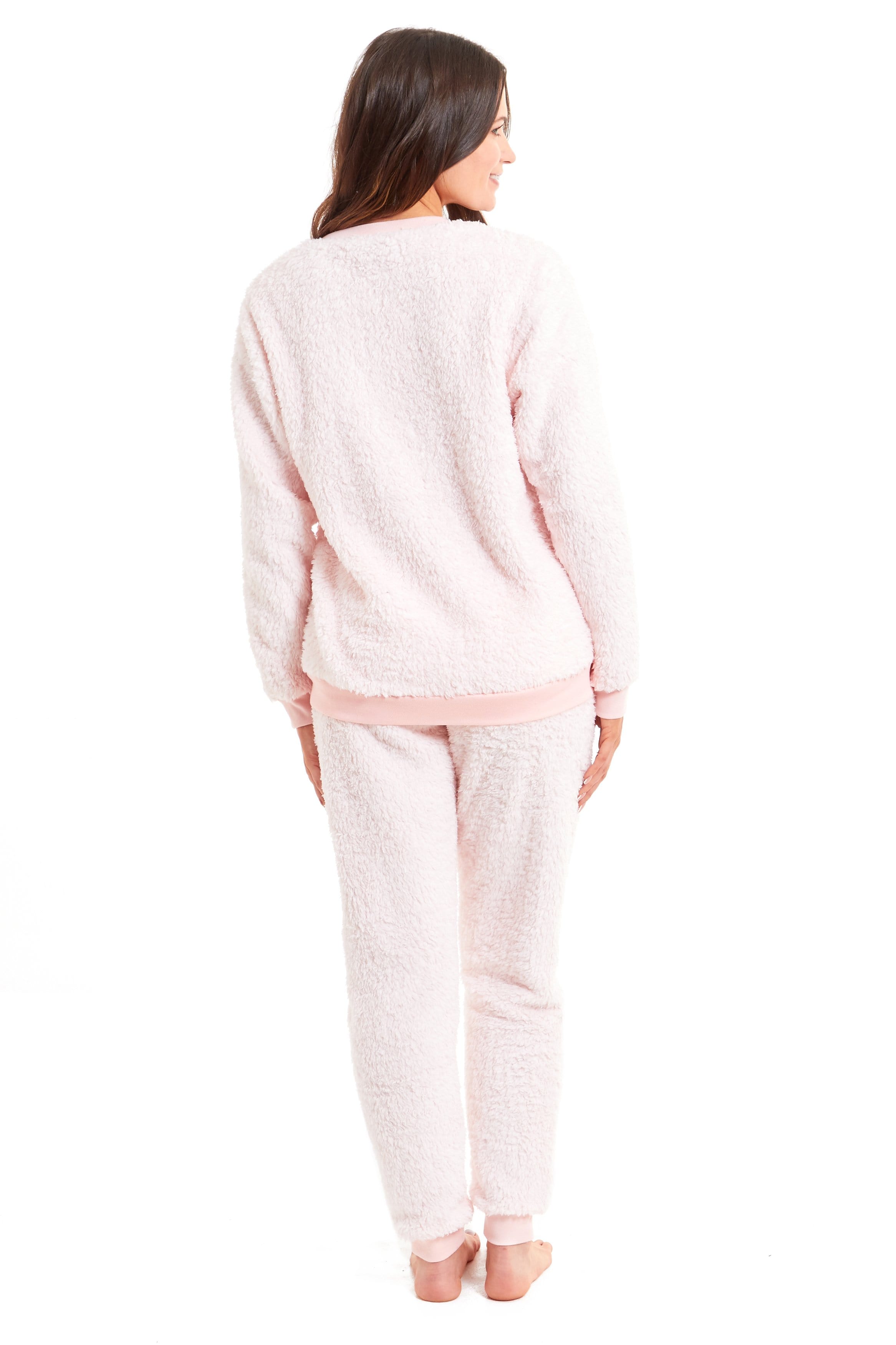 OLIVIA ROCCO Women's Teddy Fleece Pyjama Set – Soft Stretch Loungewear