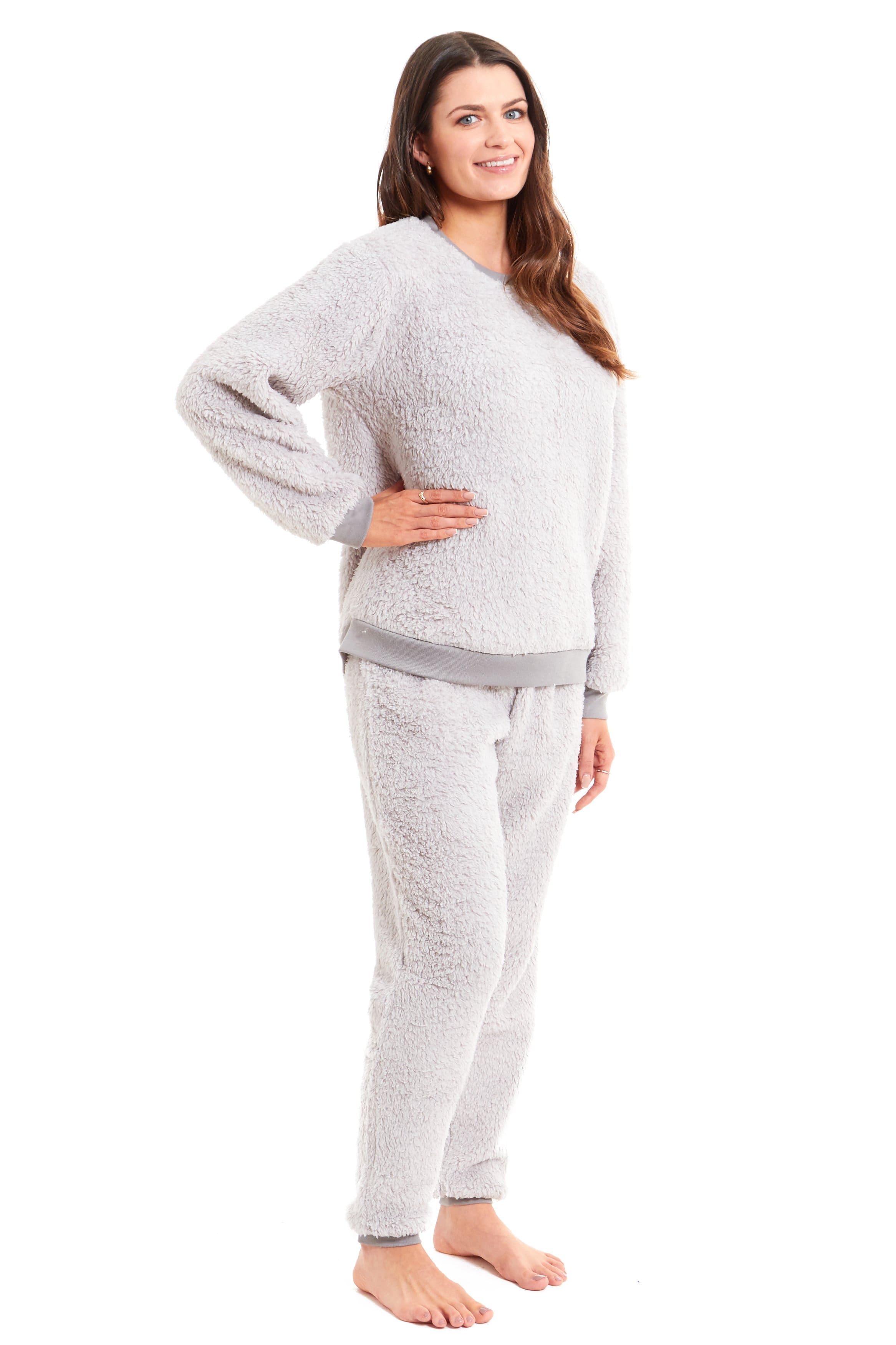 OLIVIA ROCCO Women's Teddy Fleece Pyjama Set – Soft Stretch Loungewear