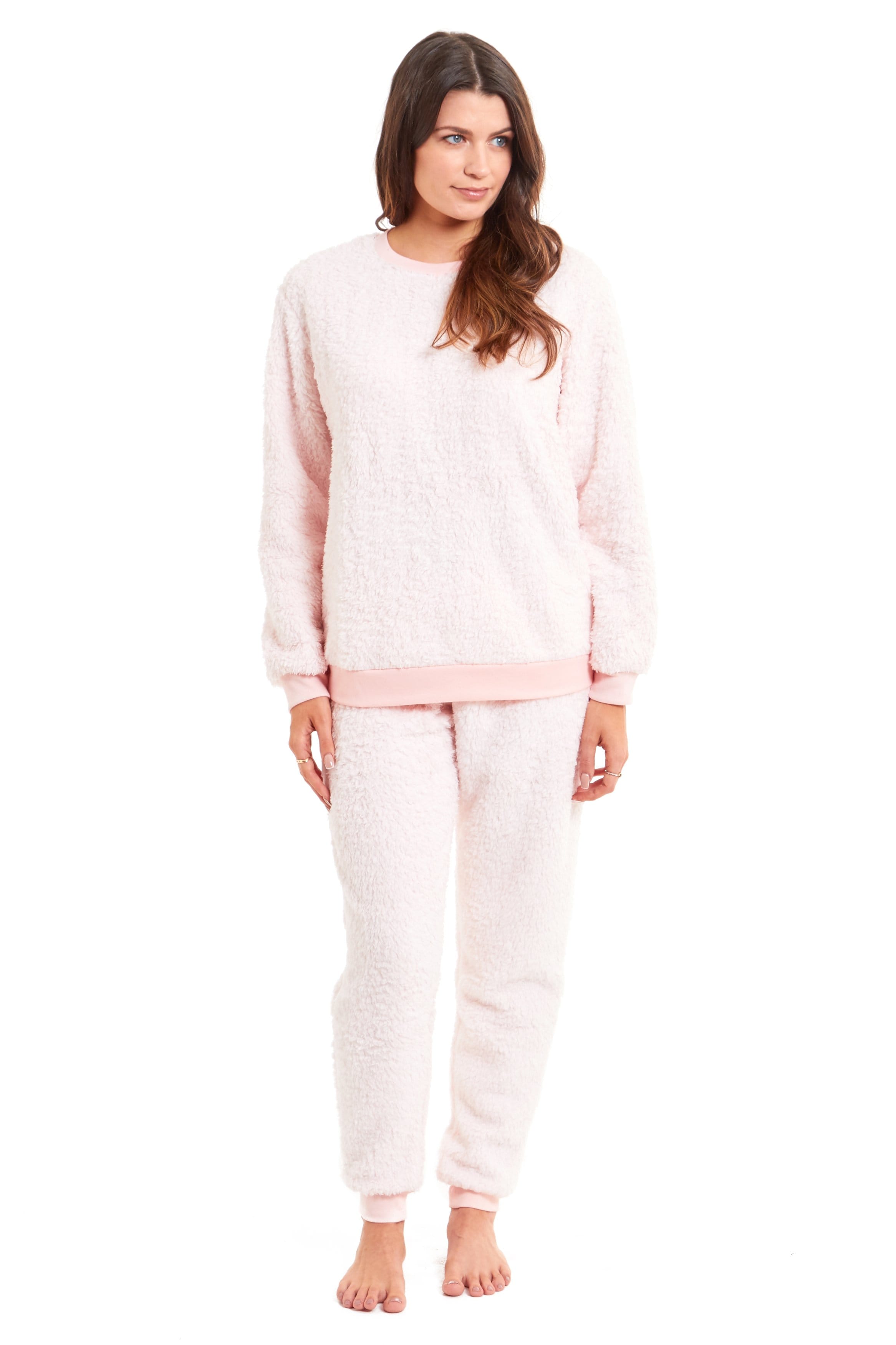 OLIVIA ROCCO Women's Teddy Fleece Pyjama Set – Soft Stretch Loungewear
