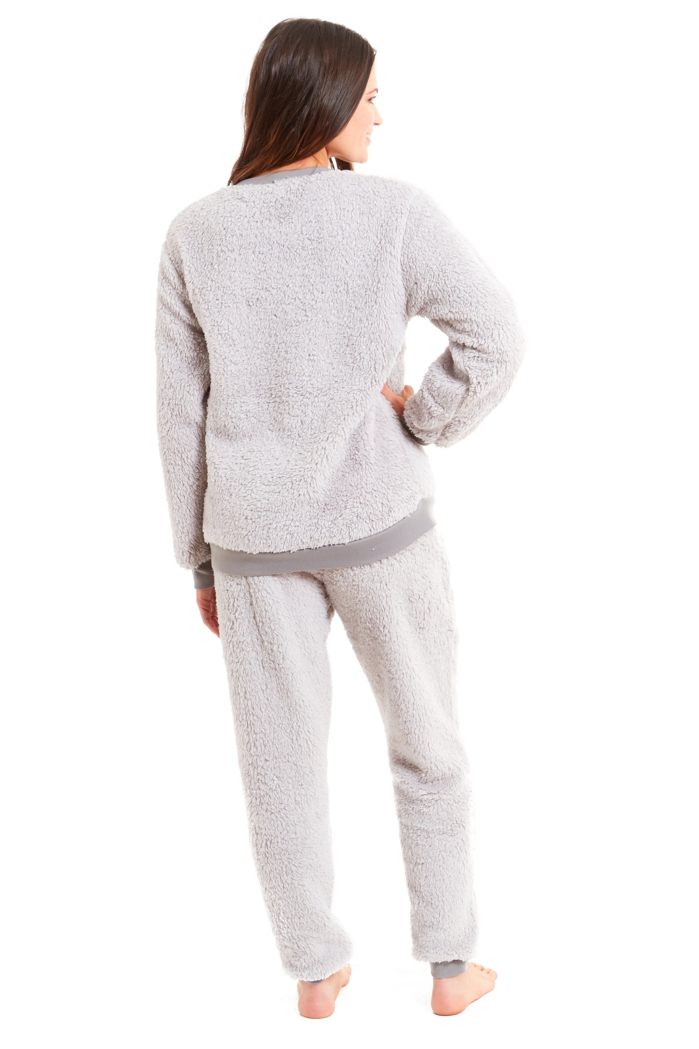 OLIVIA ROCCO Women's Teddy Fleece Pyjama Set – Soft Stretch Loungewear