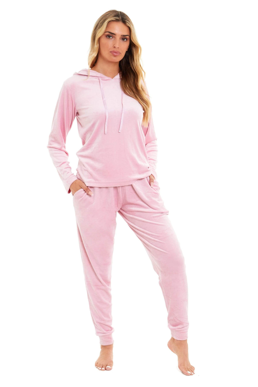 OLIVIA ROCCO Women's Velour Hooded Pyjama Set – Soft Stretch Loungewear