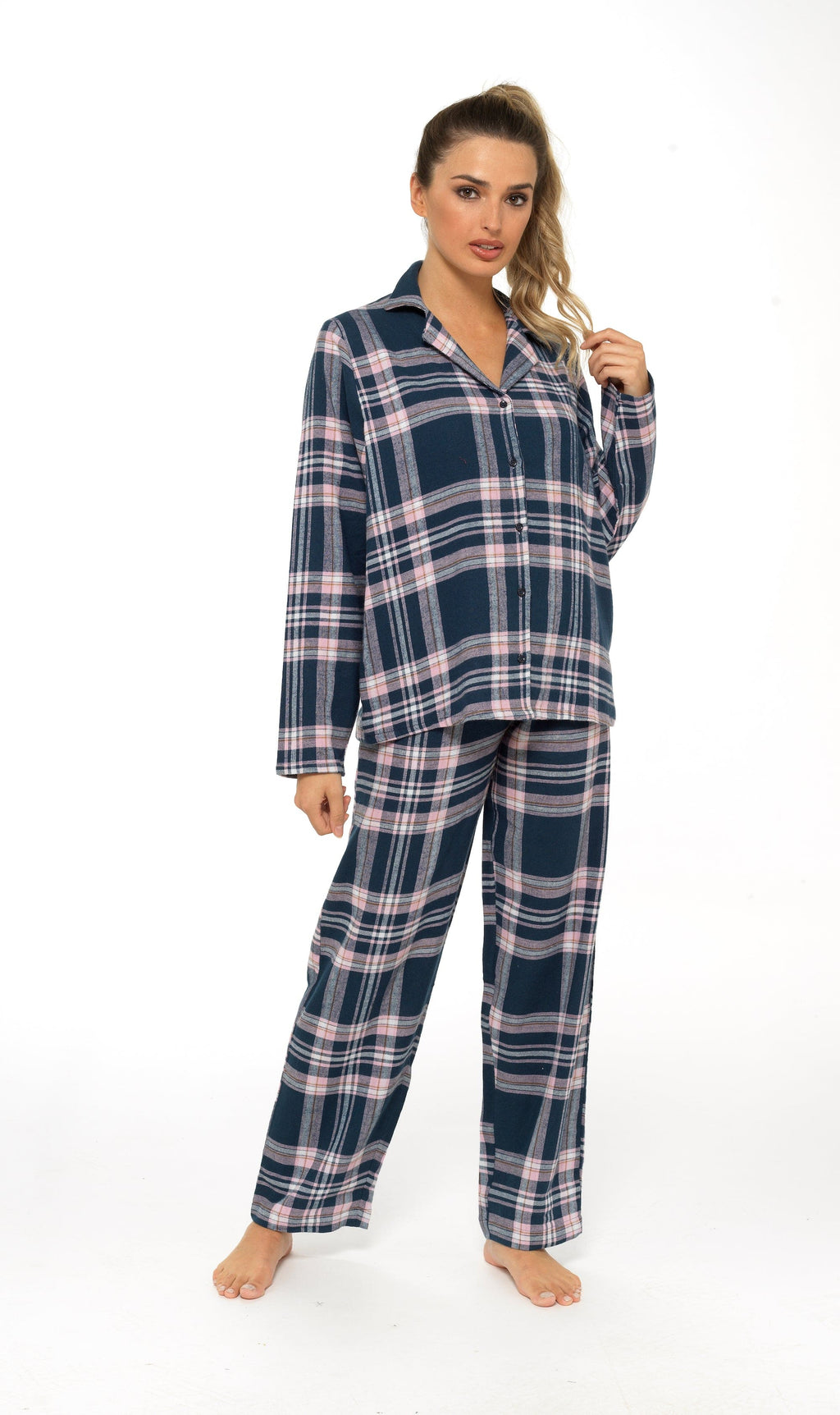 OLIVIA ROCCO Women's Flannelette Pyjama Set | 100% Brushed Cotton Check PJs