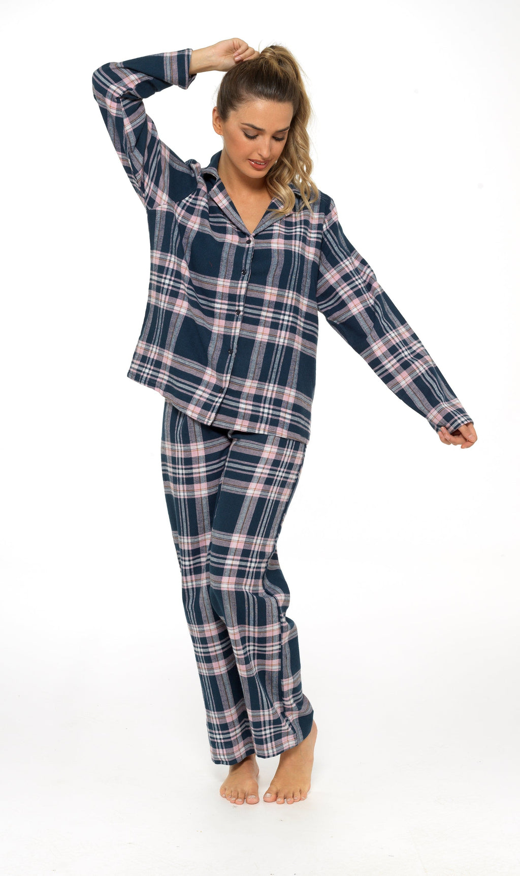 OLIVIA ROCCO Women's Flannelette Pyjama Set | 100% Brushed Cotton Check PJs