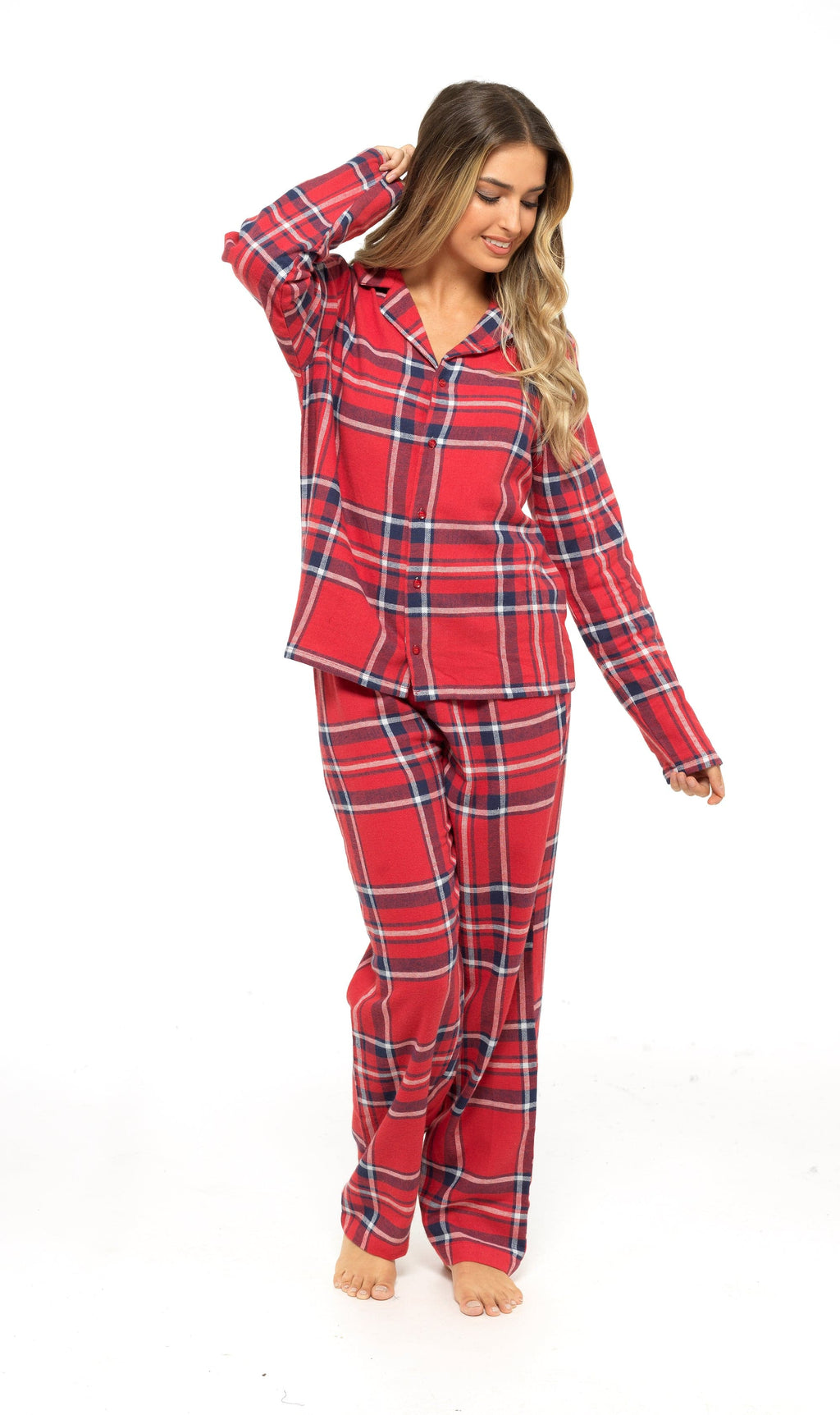 OLIVIA ROCCO Women's Flannelette Pyjama Set | 100% Brushed Cotton Check PJs