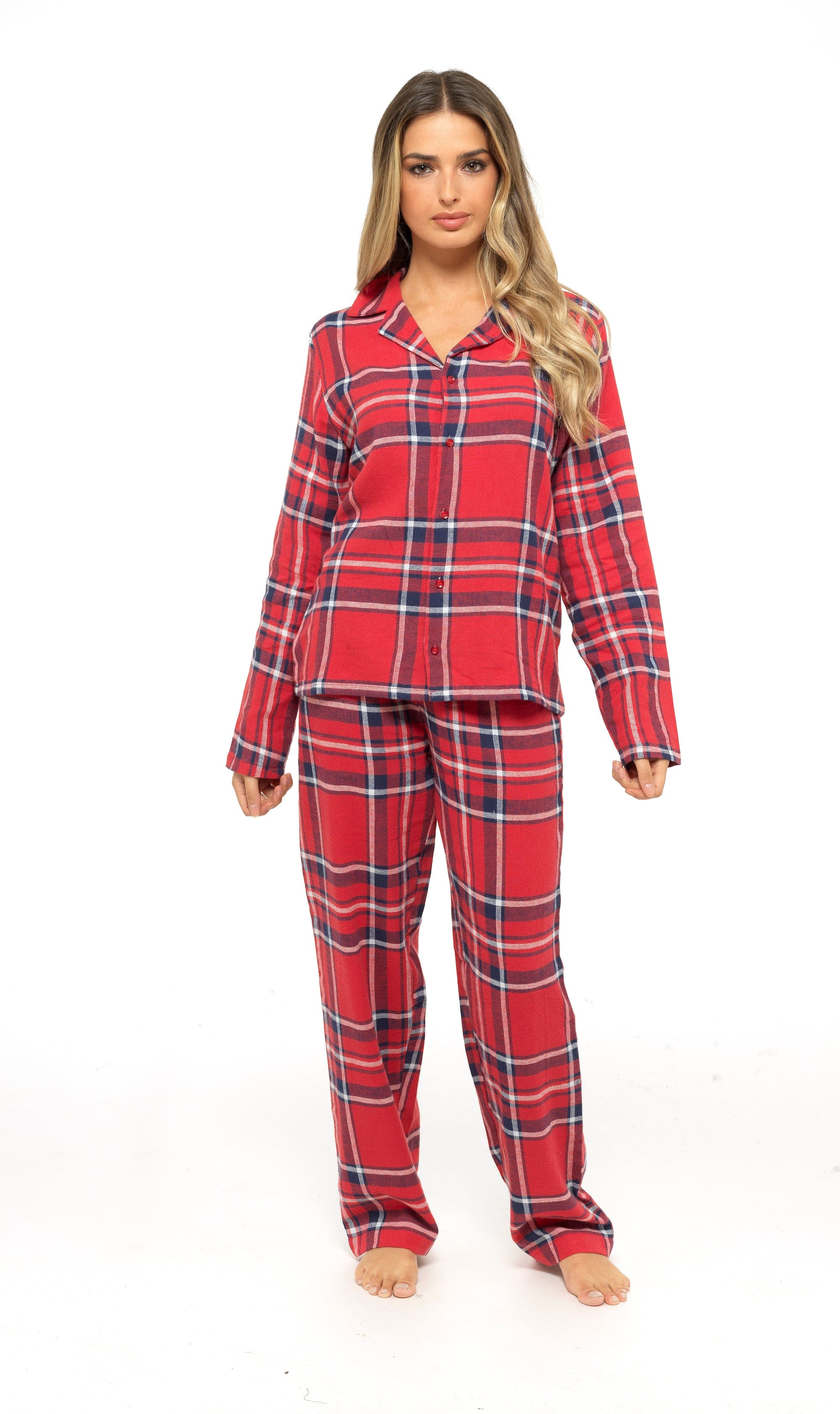 OLIVIA ROCCO Women's Flannelette Pyjama Set | 100% Brushed Cotton Check PJs