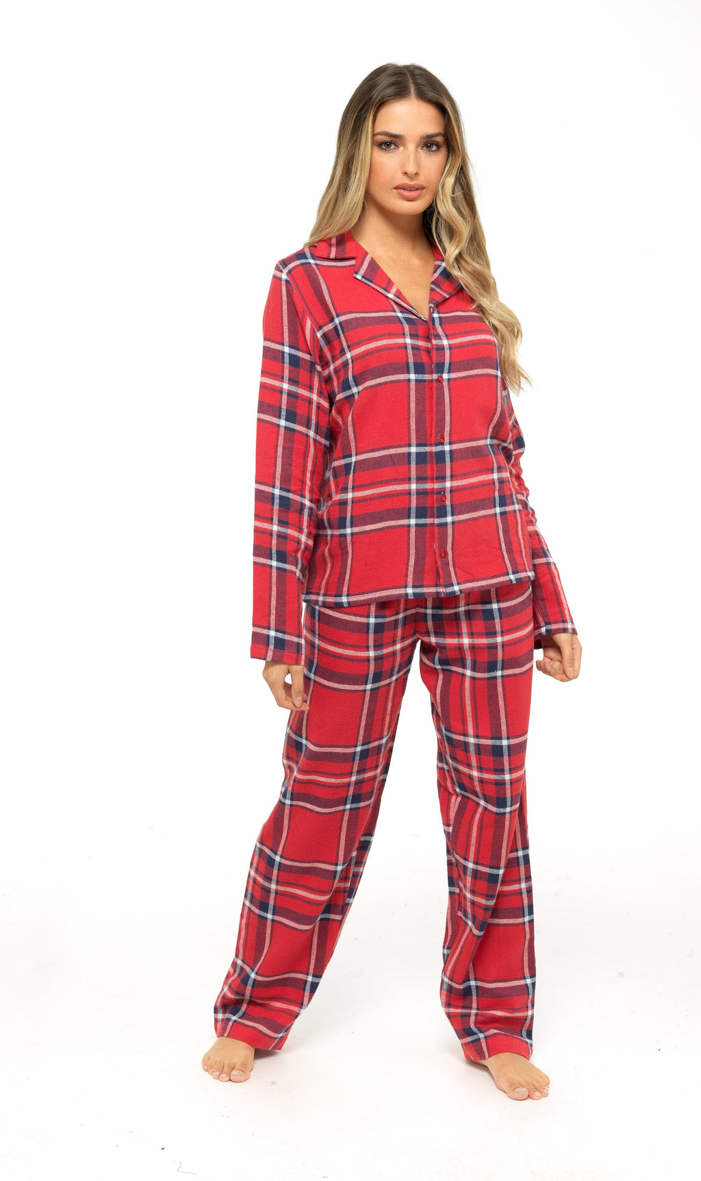 OLIVIA ROCCO Women's Flannelette Pyjama Set | 100% Brushed Cotton Check PJs