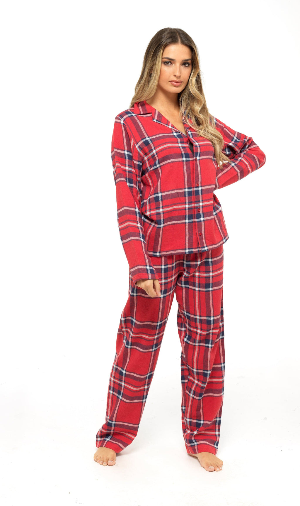 OLIVIA ROCCO Women's Flannelette Pyjama Set | 100% Brushed Cotton Check PJs
