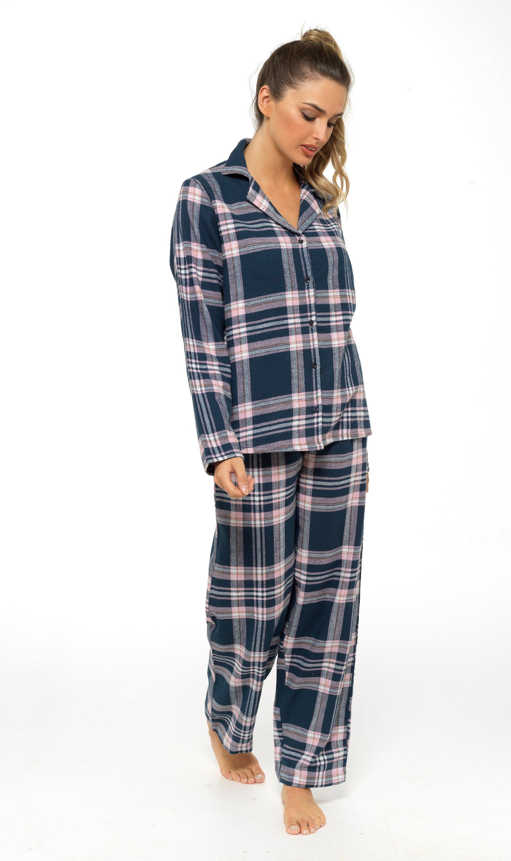 OLIVIA ROCCO Women's Flannelette Pyjama Set | 100% Brushed Cotton Check PJs