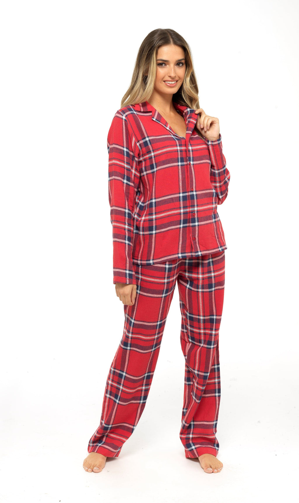 OLIVIA ROCCO Women's Flannelette Pyjama Set | 100% Brushed Cotton Check PJs