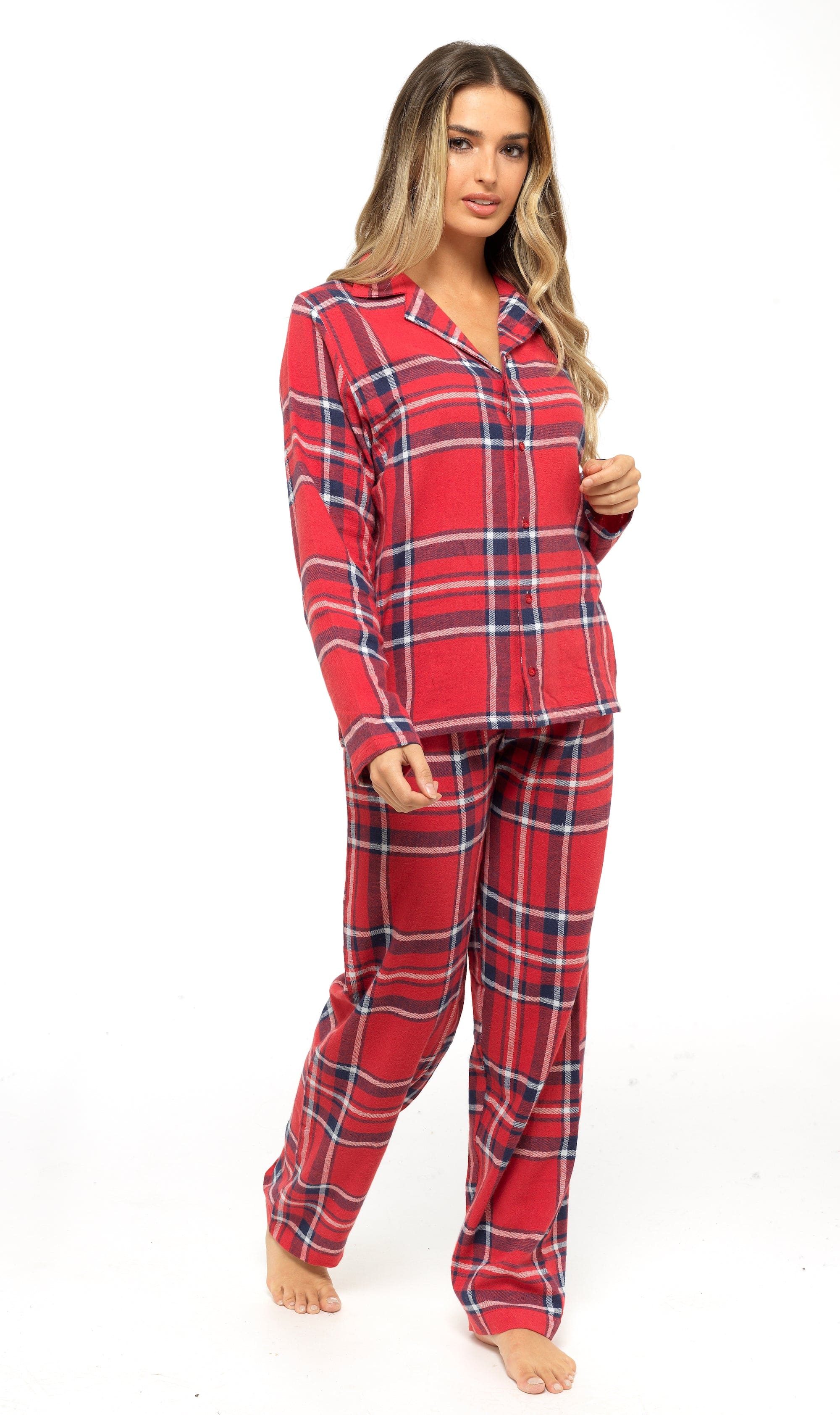 OLIVIA ROCCO Women's Flannelette Pyjama Set | 100% Brushed Cotton Check PJs