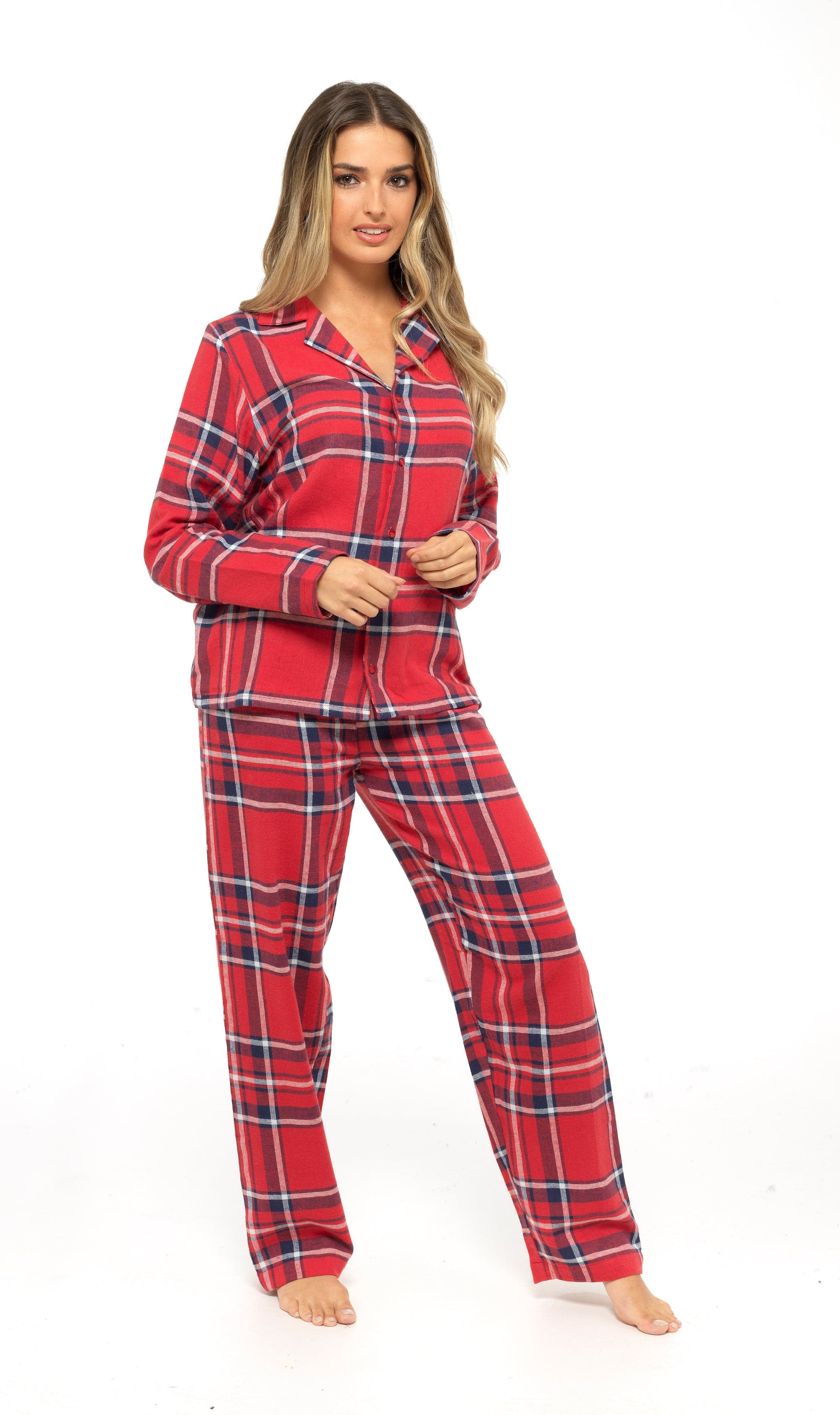 OLIVIA ROCCO Women's Flannelette Pyjama Set | 100% Brushed Cotton Check PJs