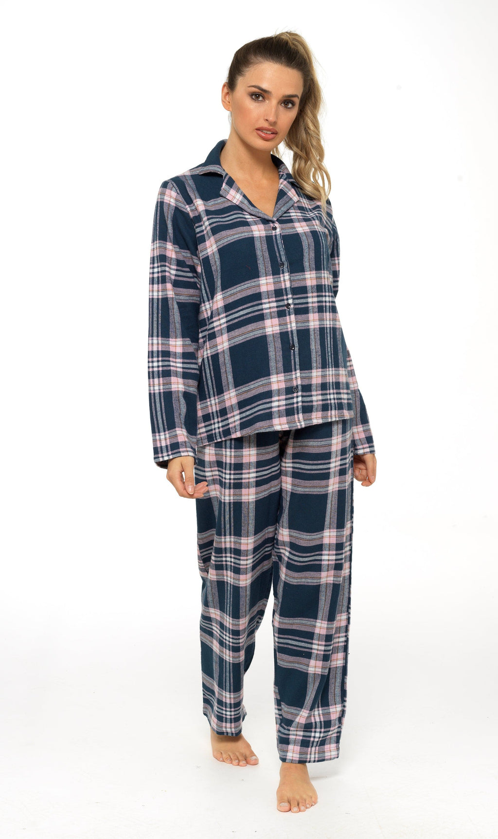 OLIVIA ROCCO Women's Flannelette Pyjama Set | 100% Brushed Cotton Check PJs