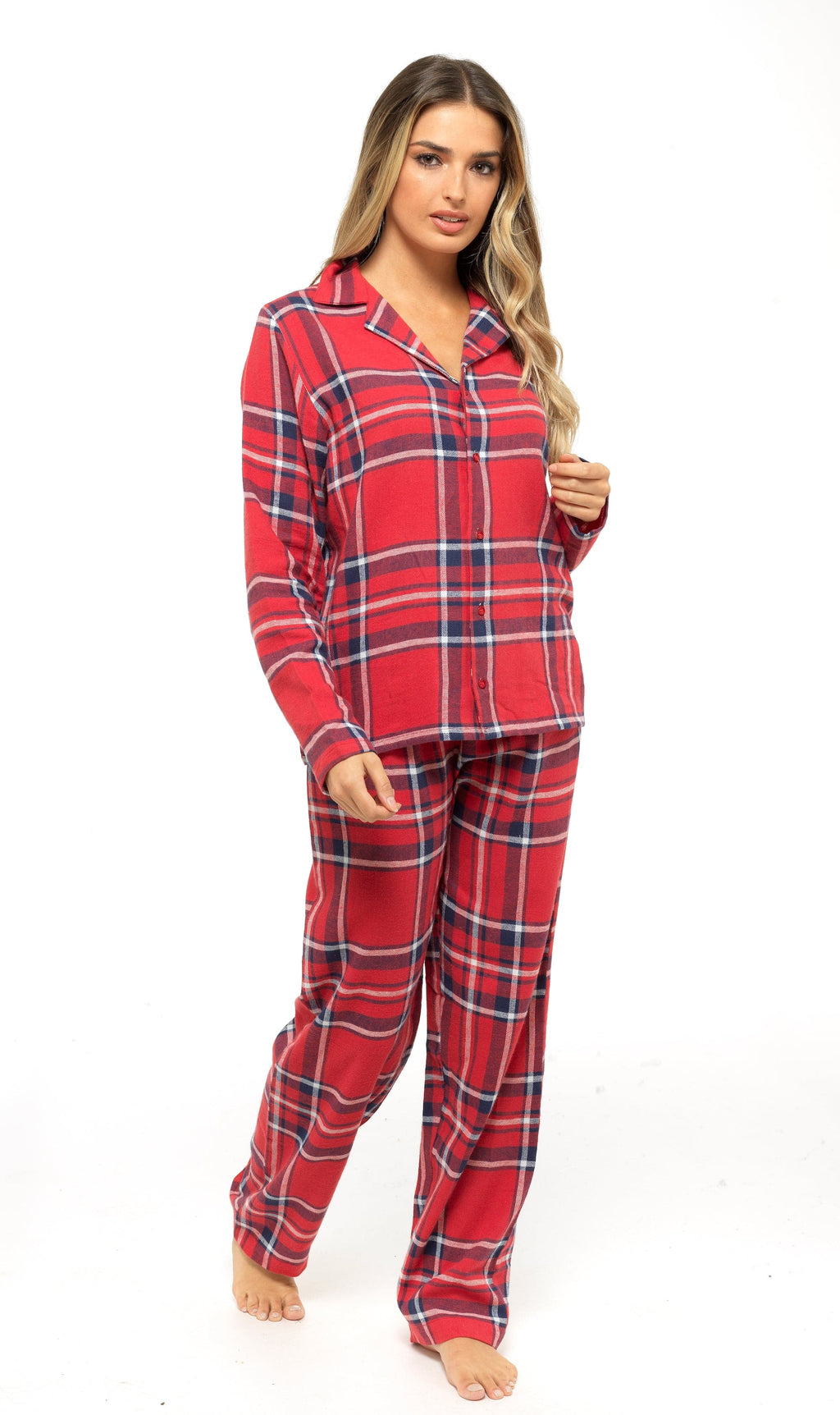 OLIVIA ROCCO Women's Flannelette Pyjama Set | 100% Brushed Cotton Check PJs