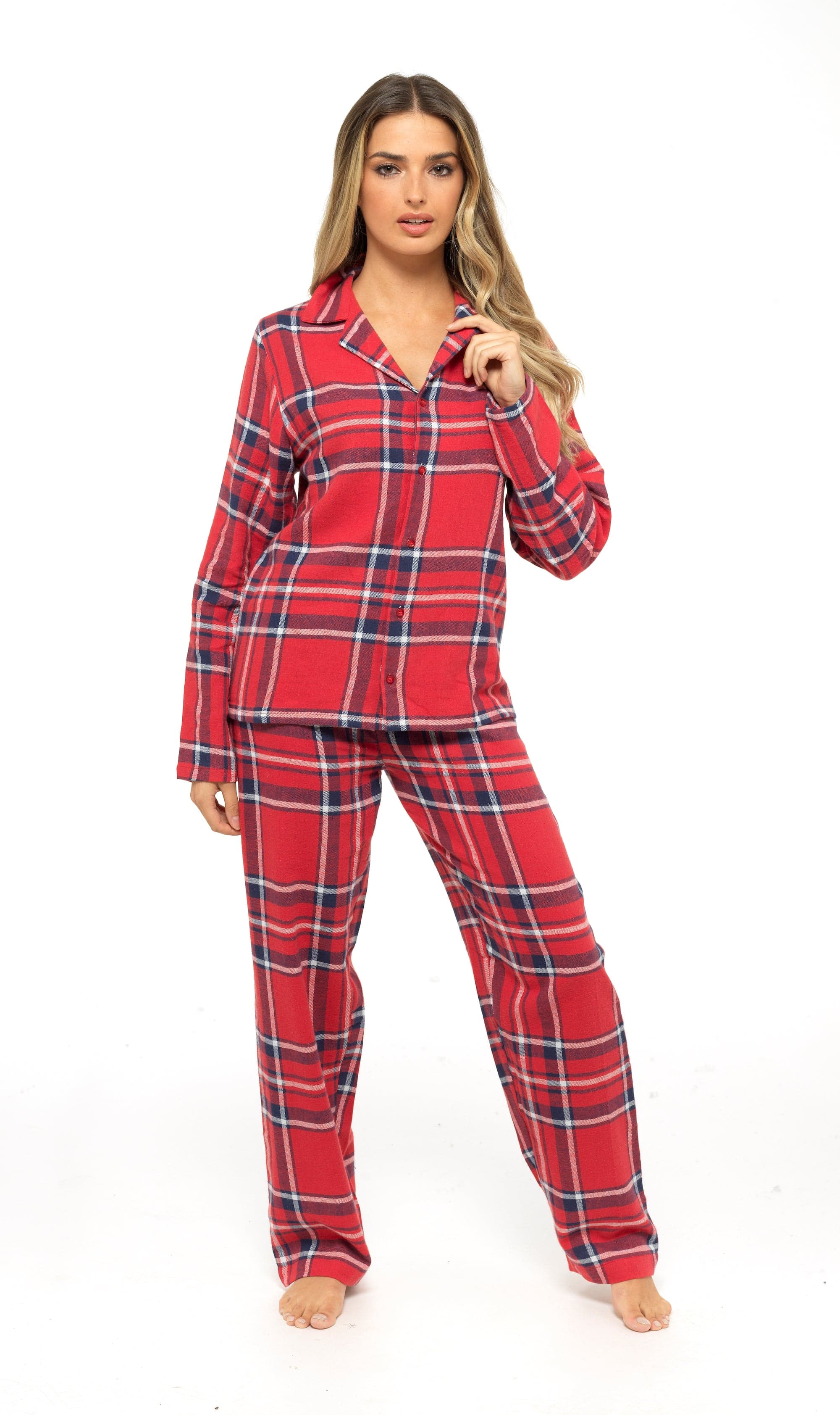 OLIVIA ROCCO Women's Flannelette Pyjama Set | 100% Brushed Cotton Check PJs