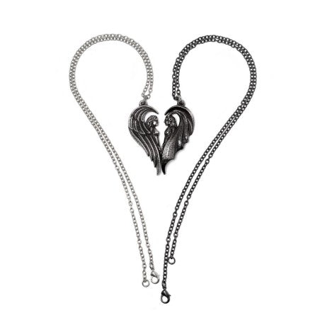 Kate's Clothing Angel & Demon Magnetic Pewter Couple Necklace Set