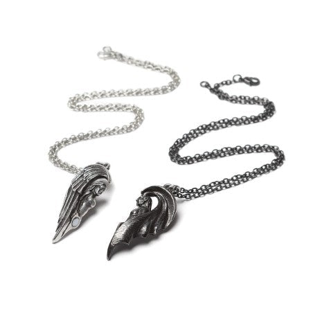 Kate's Clothing Angel & Demon Magnetic Pewter Couple Necklace Set