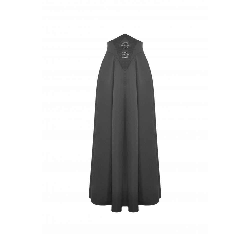 Dark In Love Delora High Waist Pleated Maxi Skirt – Black Gothic