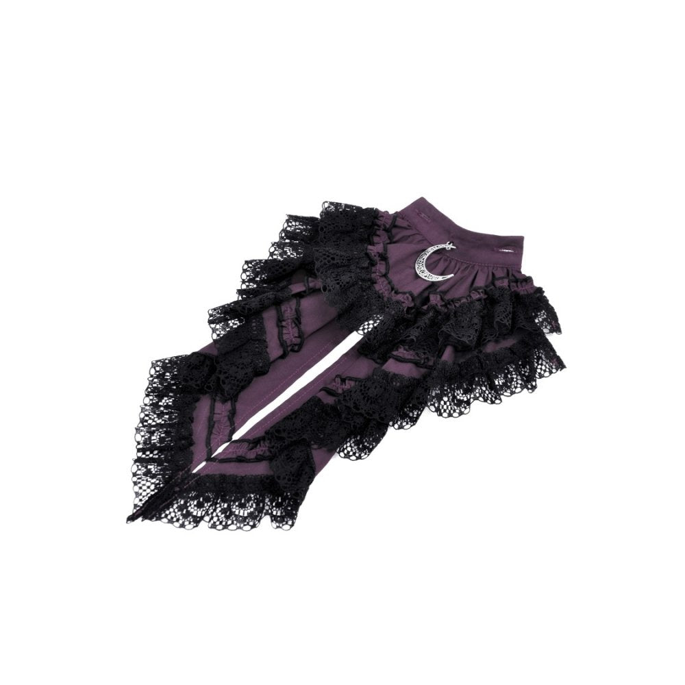 Dark In Love Druantia Blouse – Deep Purple Cotton Gothic Puff Sleeve Top
