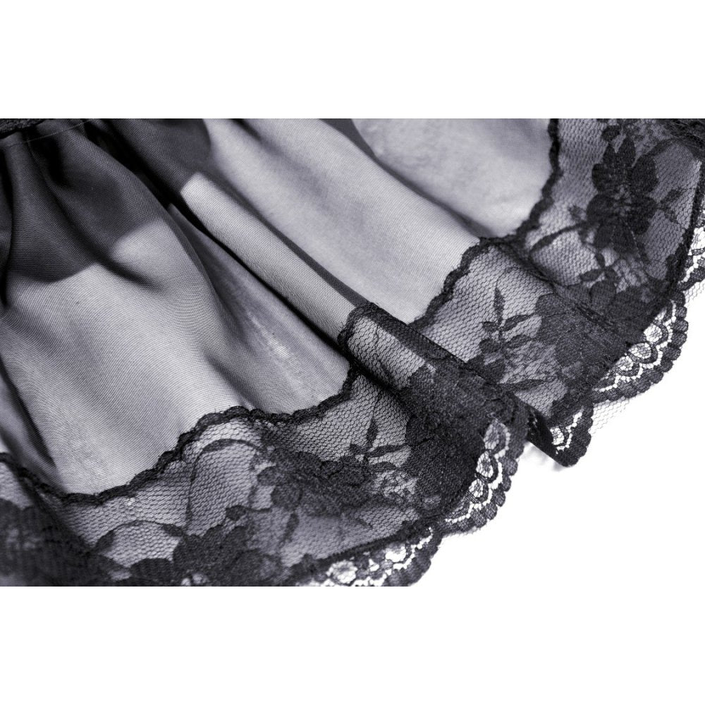 Dark In Love Fringilla Black Gothic Mini Skirt | Layered Frilly Mesh