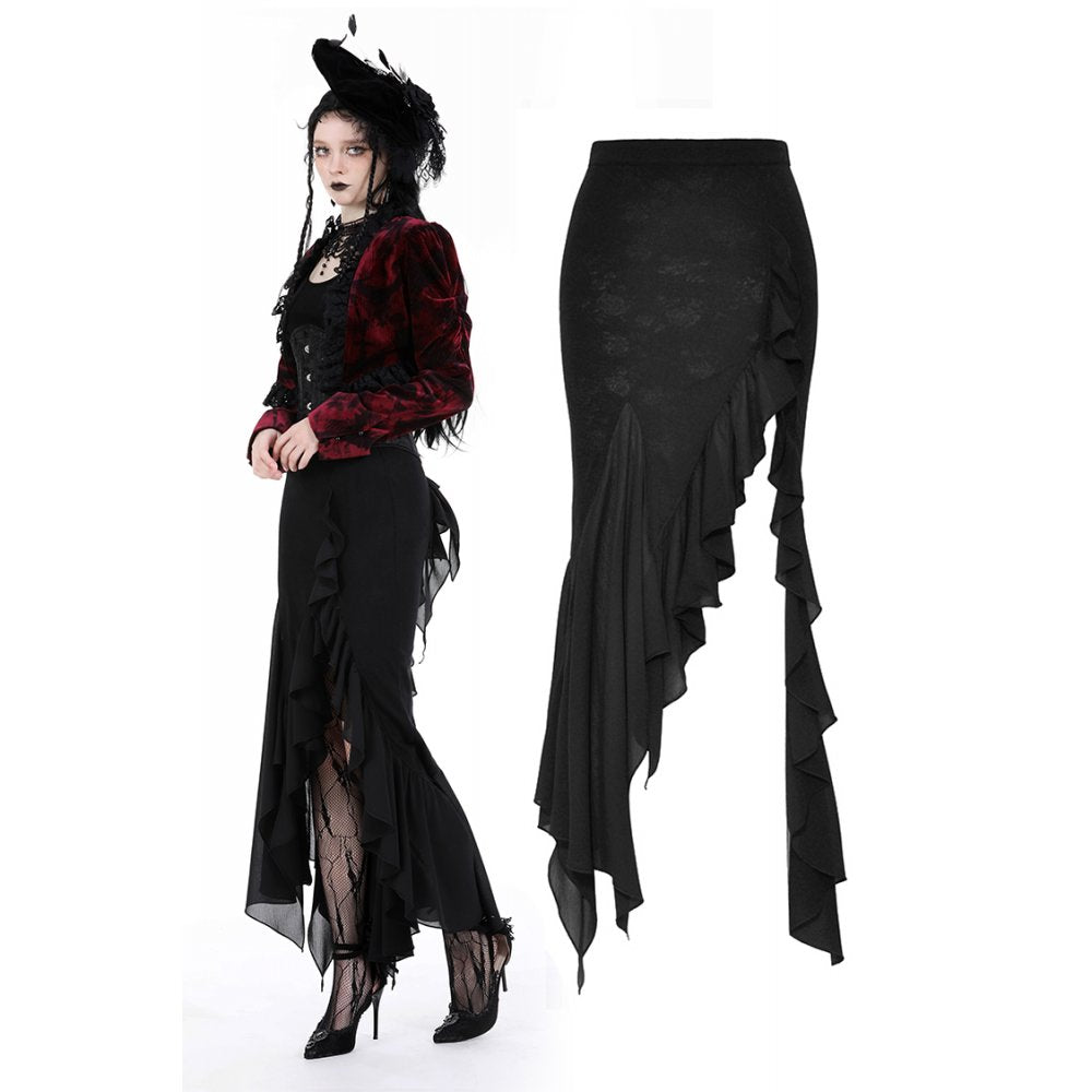 Dark In Love Izora Skirt – Gothic Fishtail Skirt with Side Opening