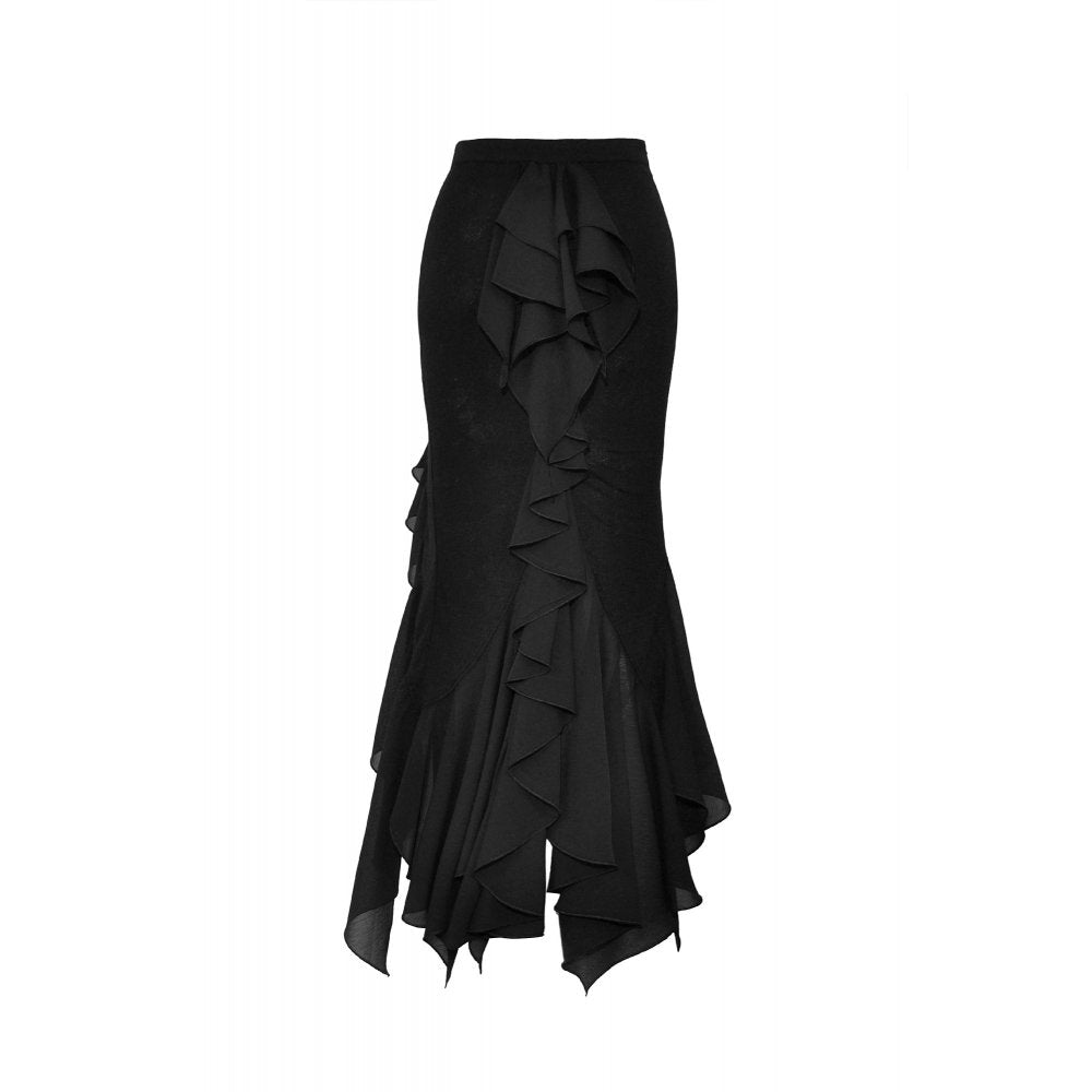 Dark In Love Izora Skirt – Gothic Fishtail Skirt with Side Opening