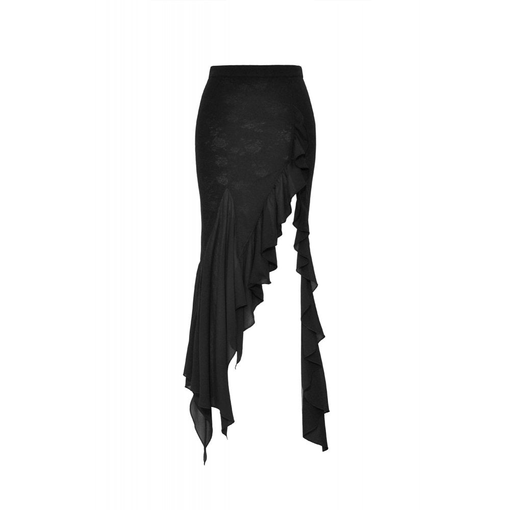 Dark In Love Izora Skirt – Gothic Fishtail Skirt with Side Opening