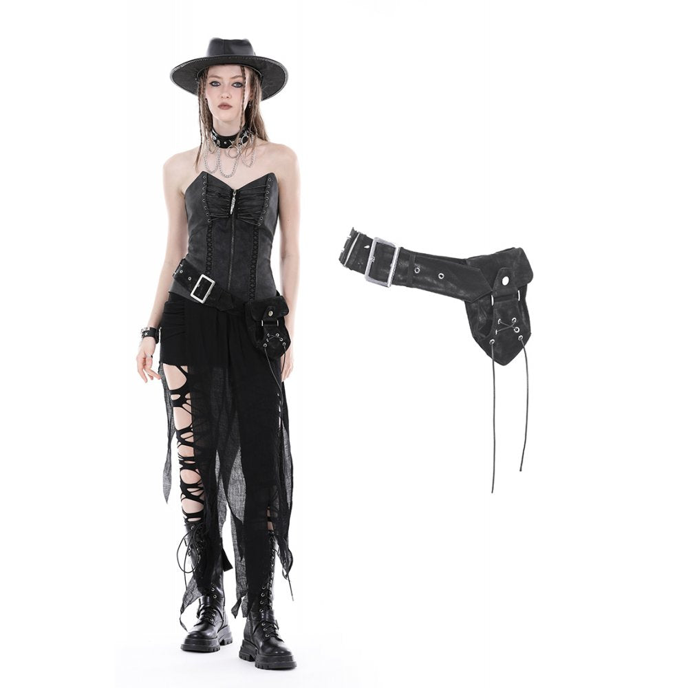 Dark In Love Orenda Pocket Belt – Gothic PU Cotton Alternative Accessory