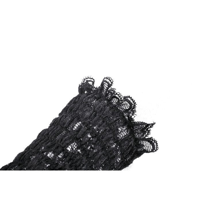 Dark in Love Ottilie Gothic Fingerless Gloves | Embellished Lace