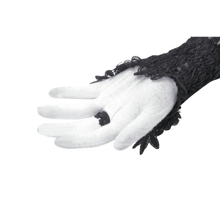 Dark in Love Ottilie Gothic Fingerless Gloves | Embellished Lace