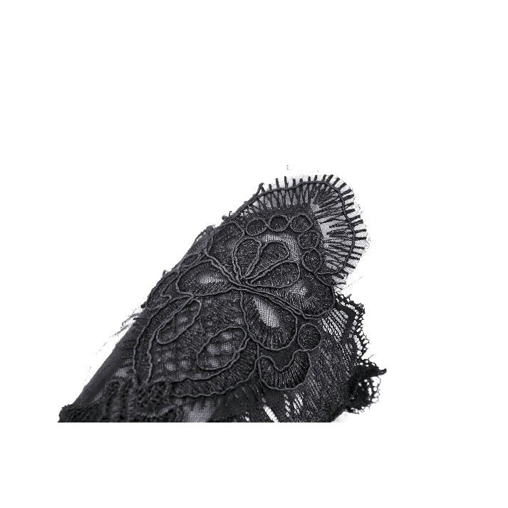Dark in Love Ottilie Gothic Fingerless Gloves | Embellished Lace