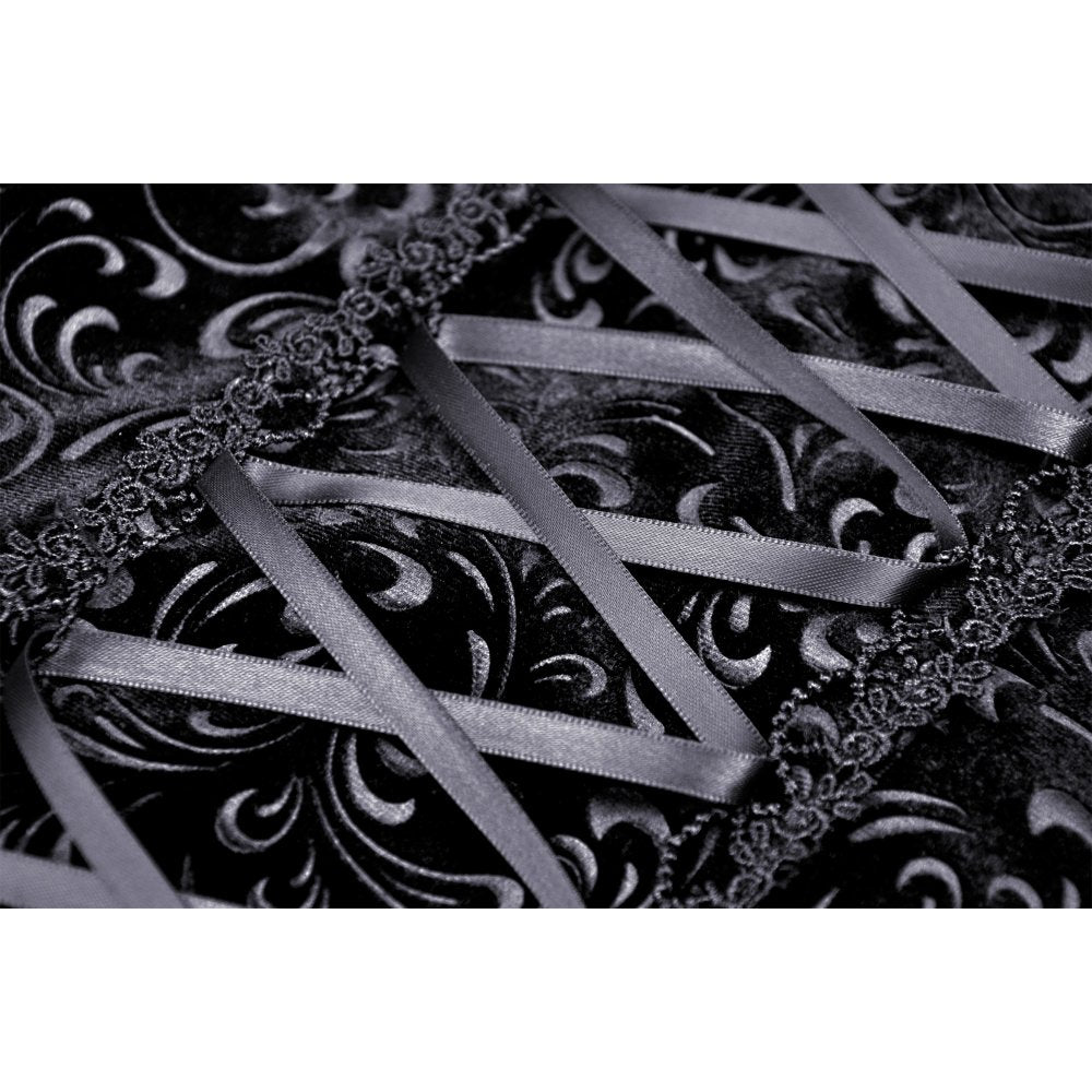 Dark In Love Zira Velvet Jacquard Fishtail Skirt with Lace Details