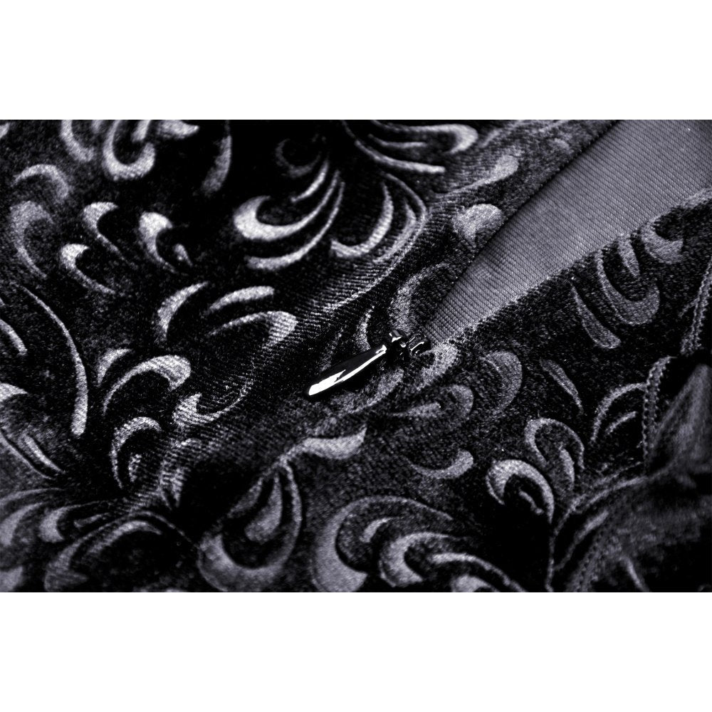 Dark In Love Zira Velvet Jacquard Fishtail Skirt with Lace Details