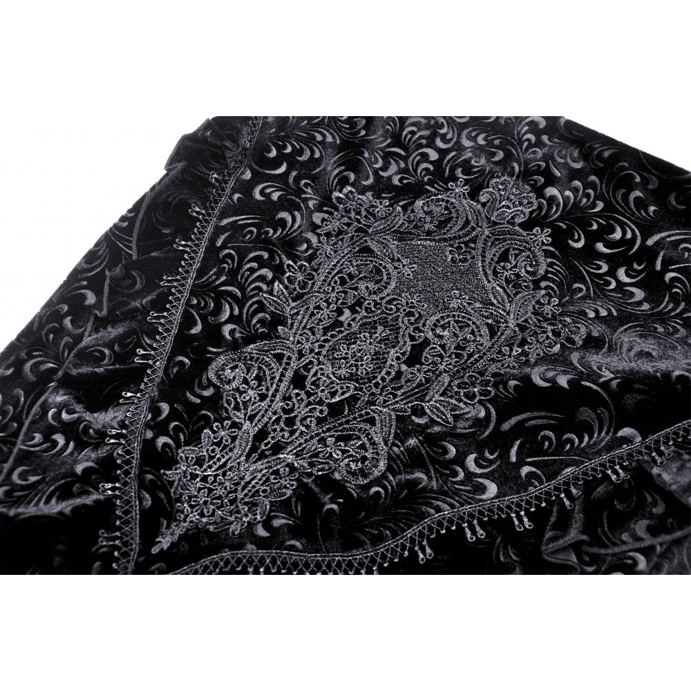 Dark In Love Zira Velvet Jacquard Fishtail Skirt with Lace Details