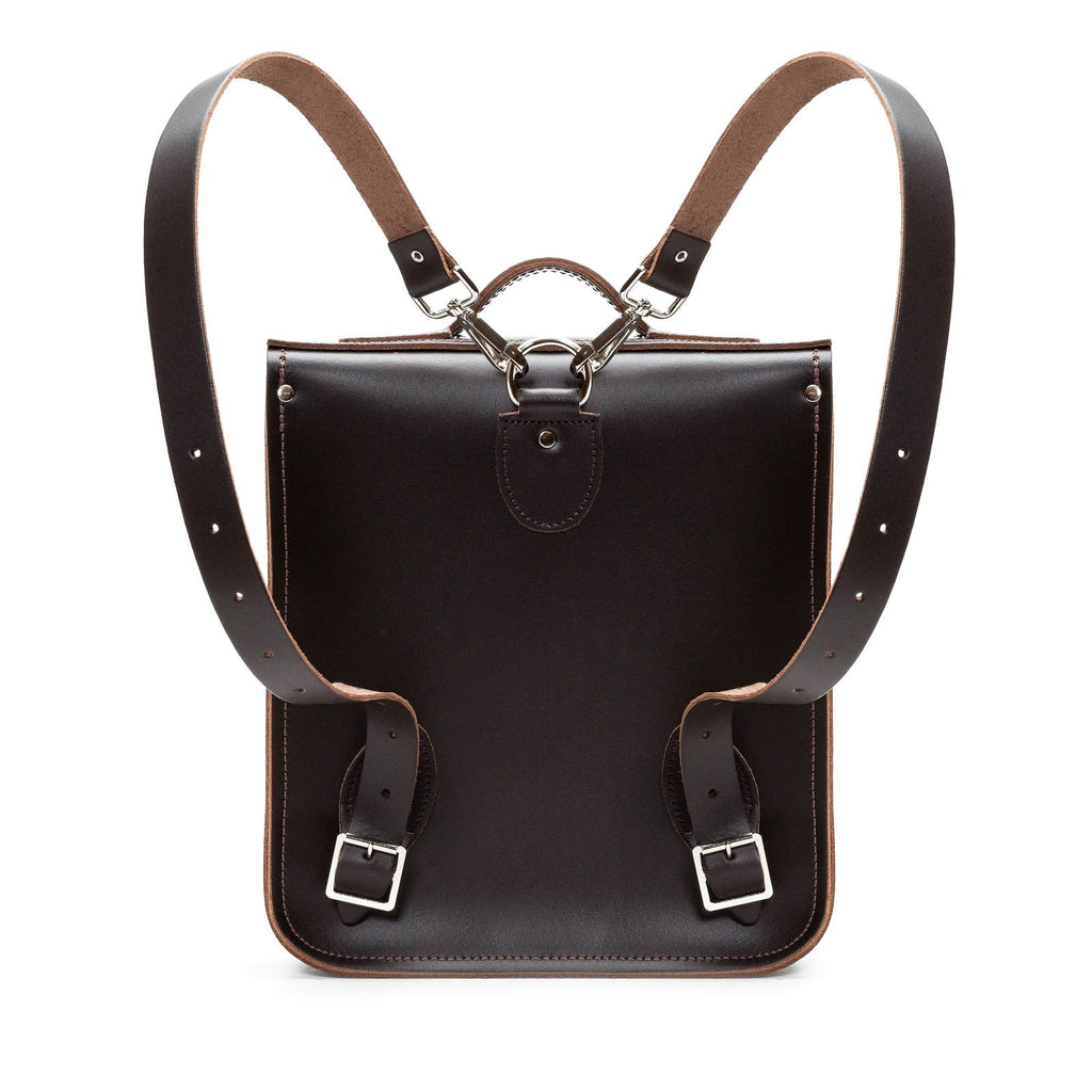 Handmade Leather City Backpack - Dark Brown