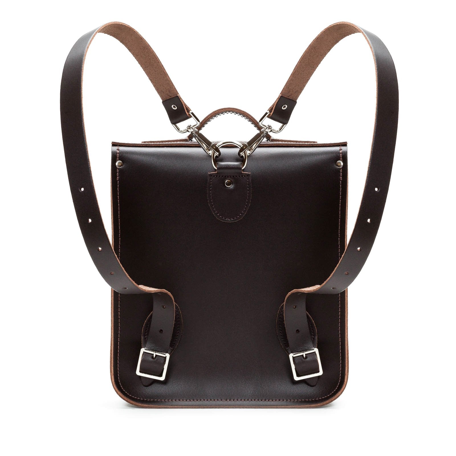 Handmade Leather City Backpack - Dark Brown