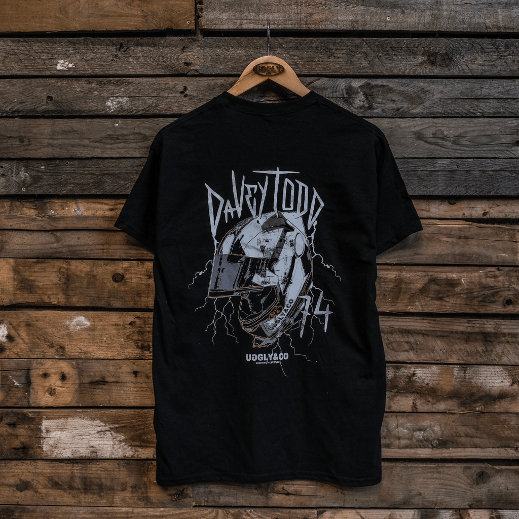 Davey Todd Lightning Bolt Black Graphic Tee | Uggly & Co Cotton T-Shirt