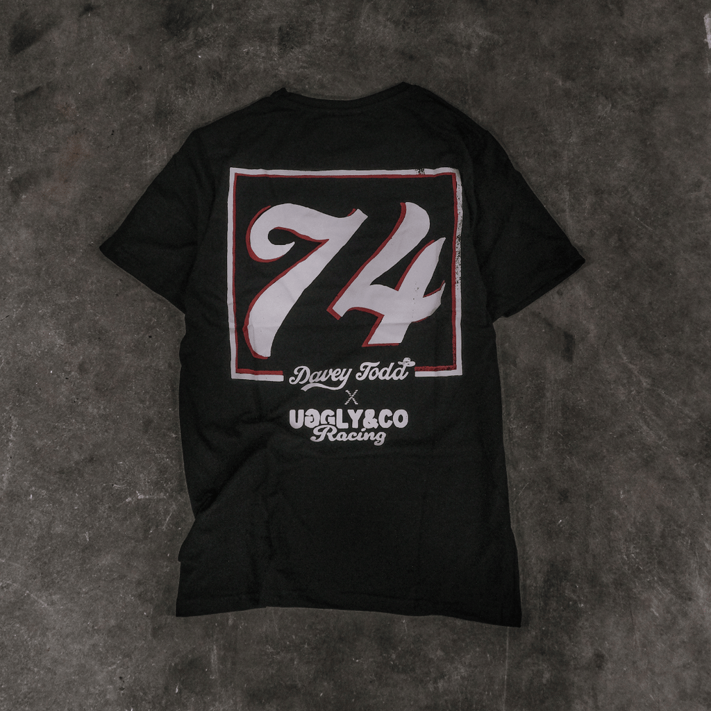 Davey Todd 74 Isle of Man TT Racing Tee – Uggly and Co Black Cotton